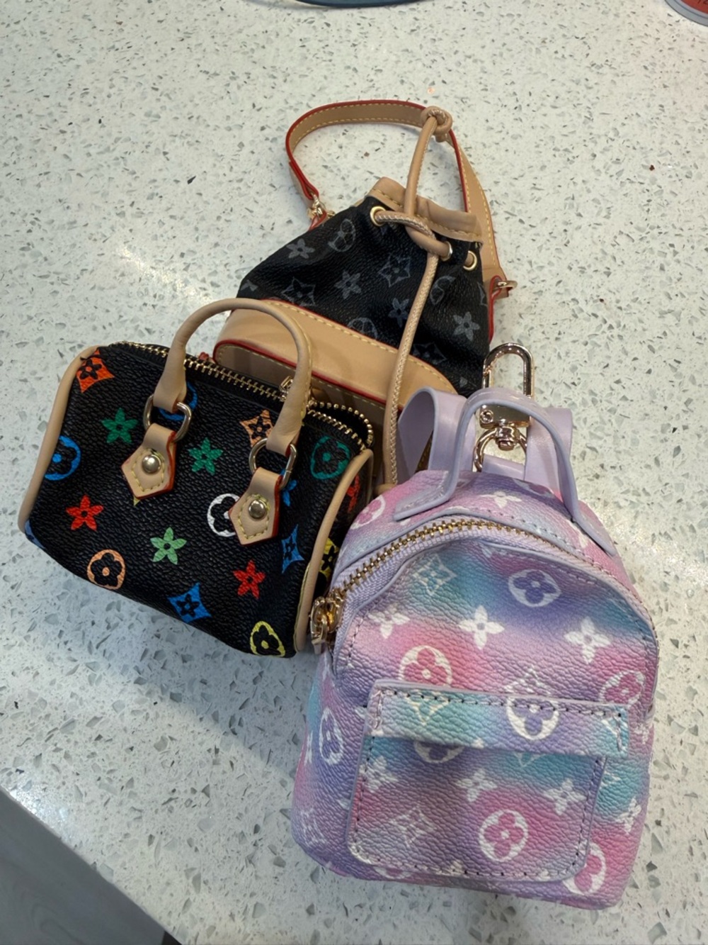 Bundle of 3, Brand New Designer Inspired Functional Mini Bags 💜💚🧡